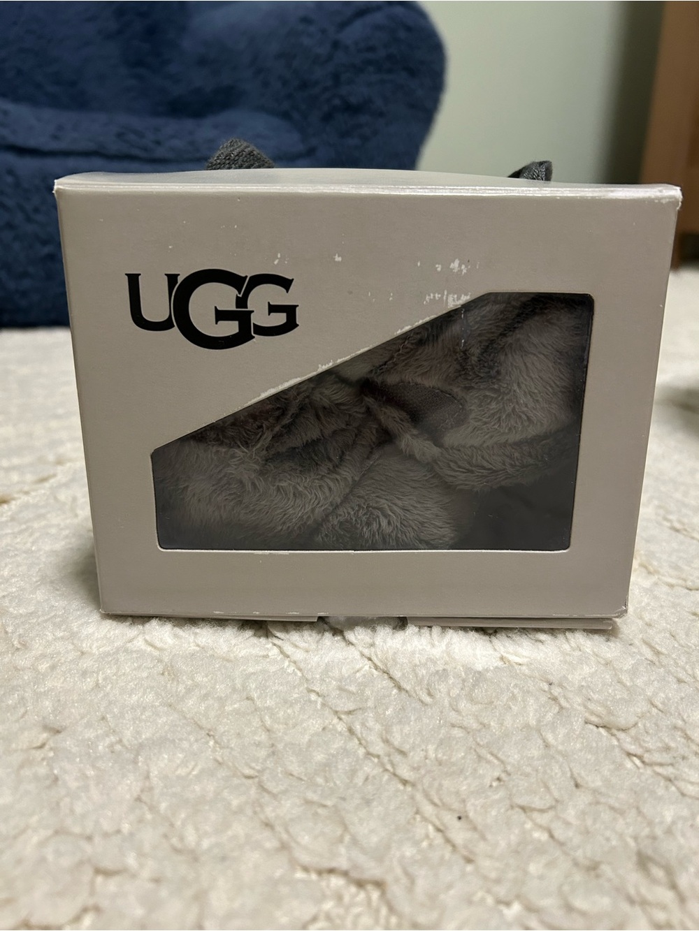 UGG Plush Grey Slippers